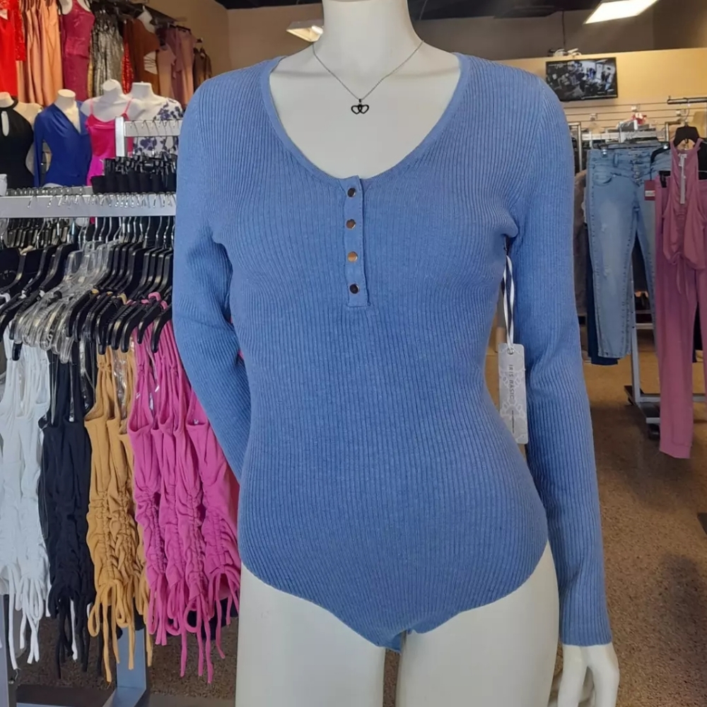 💙Light Blue Long Sleeve Bodysuit